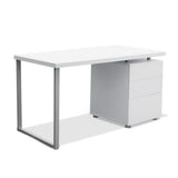 Artiss Computer Desk Drawer White 140CM DESK-140M-WH-AB