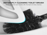 Toilet Brush and Plunger Set with Semi-Hidden Holder, Heavy-Duty Bowl Brush and Toilet Plunger for V1189-LC-AMZ-00161