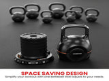 Powertrain Adjustable Kettlebell 20kg 7 in 1 Weight Selection Set Quick One Hand Adjustment Sec AKB-XDB-20
