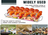 Stainless steel chicken leg and wing rack three-piece set Foldable standing grill baking tray V1105-YASK-003