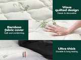 Giselle Bedding Pillowtop Mattress Topper 7.5cm Thick Bamboo Pad for Back Pain Relief Washable TOPPER-BAM75-S