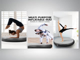 Powertrain 20cm Thick 1m Airtrack Spot Round Inflatable Gymnastics Tumbling Mat Air Track - Bla IFM-XBO-01R-GBK