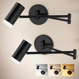 Battery Operated Sconces Set of 2, Swing Arm Lamp with Remote Control, Not Hardwired Led V1171-CB-SA-CWL-CCT-2