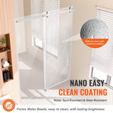 VEVOR Frameless Shower Door 58-59" x 75" SGCC Tempered Glass 5/16" Chrome V952-WBKSYMTLYSM8XN0RUV0