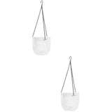 Hanging Flower Planter Transparent Plastic Self-Watering for Indoor Outdoor Use V1369-AZ3-W-20853