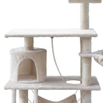 i.Pet Cat Tree 141cm Tower Scratching Post Scratcher Condo Wood House Bed Beige PET-CAT-PCT63-BE