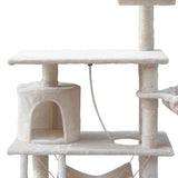 i.Pet Cat Tree 141cm Tower Scratching Post Scratcher Condo Wood House Bed Beige PET-CAT-PCT63-BE