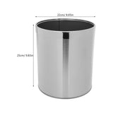 Space Saving Plated Silver Stainless Steel Trash Bin Ideal for Cabinets and Counters V1369-AZ3-W-09018