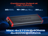 Car Audio Amplifier, 4-Channel Bridgeable Car Amplifier, Multichannel Class D Stereo Amp, Max. 4 x V952-4TDDL4X200WRNVNK2001V9