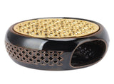 Bronze Brown Tea Light Teapot Warmer Hollow Concave Looking Ceramic Tea Tealight Coffee Heater V1294-YM0703-3118230129211