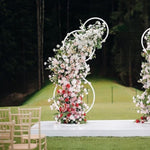 2pcs Round Wedding Arch Backdrop Rings Loops Flower Balloon Lawn Row Stand V63-841751