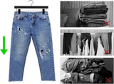 TOPIA HANGER Black Wooden Pants Hangers, Wood Skirt Hangers with Clips, Deluxe Jeans Hanger with V1258-DP02-F-222