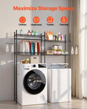 VEVOR Over Washer and Dryer Storage Shelf Two Row 4 Tiers Washer Rack Black V952-LDXYJZJTJK2PM9B5M001V0
