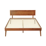 Artiss Bed Frame Queen Size Wooden Bed Base Walnut SPLAY WBED-SPLAY-Q-WAL-AB