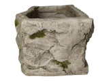 Aged Rectangular Planter w Angel 37cm V637-49482PLN