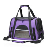Purple Foldable Pet Carrier Bag with Breathable Mesh Windows, Removable Fleece Pad & Shoulder Strap V888-ELOSUNG55554