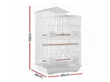 i.Pet 100cm Bird Cage Aviary Parrot Budgie White PET-BIRDCAGE-H100-WH