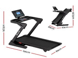 Everfit 500mm Wide Belt Treadmill 30% Auto Incline Foldable Treadmills for Home with LED Lights TMILL-500-AUTO