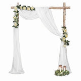 8X Arch Draping Fabric 1 Panel 29.5Inch X 19.6Ft White Sheer Chiffon Curtain Drapes for V1366-AZ2-W-14524