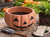 Halloween Decor, Pumpkin Planter with Jack O Lantern Face, Fall Decor for Porch, Indoor Outdoor, V1369-AZ3-W-21678