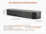Metal Raised Garden Bed, 2.4 x 0.6 x 0.6 m Oval Outdoor Galvanized Planter Garden Box, Open Bottom V952-JSYHZZCTYXSH1MOSL002V0