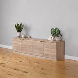 BUCHAREST TV UNIT- NATURAL OAK - FLUTED - PULL BRASS V164-ECS12SF03G