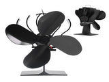 4 Blade Fireplace Fan Aluminium Alloy Heat Powered High Temperature Resistant Stove Fan for Home V1294-YM3113220215611-0421