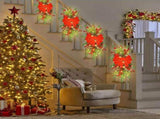 Cordless Prelit Stairway Trim Paired with Christmas Wreaths,Designed for Front Door,Holiday Wall and V1369-AZ3-W-22456
