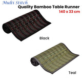 Multi Stitch Bamboo Table Runner 140 x 33cm Black V442-JTC-TABLER-BAMBOOET2BL-BLACK-RE