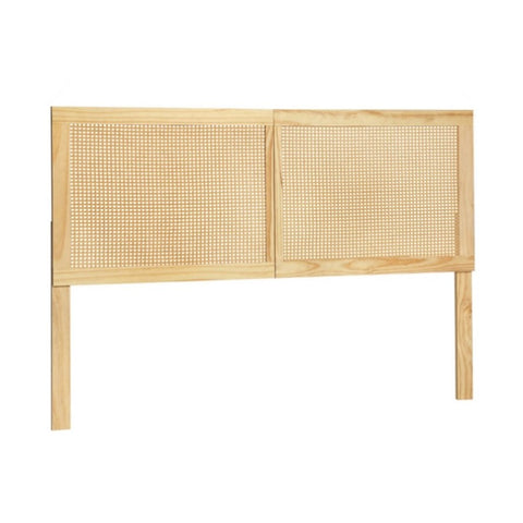 Artiss Bed Head Headboard Double Rattan - RIBO Pine BED-HEAD-RIBO-D-WD