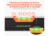 6-Piece Torpedo Level, 2000/1200/800/600/400/250 mm Box Levels Set, Bubble Vials Ruler for 45/90/180 V952-JXSPC78INCH401BF2V0