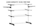 CARLA HOME Folding 3 Tier Clothes Laundry Drying Rack with Stainless Steel Tubes for Indoor & V178-36074