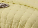 Vintage Design Homewares 3 Piece Hugo Cotton Gauze Quilted Comforter Set Butter Queen V442-HIN-COMFORTER-HUGO-BUTTER-QS