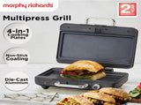 Morphy Richards MREMP4TNM Titanium 900W Multipress Jaffle Panini Waffle Pie 4 Plates Non-Stick