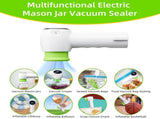 Green Electric Vacuum Sealer Kit Portable Mason Jar & Bag Sealing Machine with Digital Display, V1107-CS-ZKMFJ
