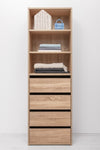 GENEVA THREE SHELF/FOUR DRAWER BUILT IN WARDROBE - FLUTED - NATURAL OAK V164-ECW2SFB