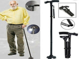 Folding Walking Stick Cane with Adjustable Height and LED Light Support V1188-MS-617-125