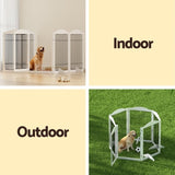 i.Pet Dog Playpen Enclosure 6 Panel Pet Fence Wooden Play Pen PET-DOGPLAYPEN-85-WH