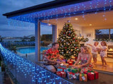 Jingle Jollys 32M Christmas Lights Solar Icicle String Lights 960 LED Blue XM-LED-960-IC-BL-40M-SLA