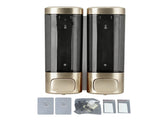 Double Soap Dispenser Drip Proof Wall Mounted Gel Hand Soap Dispenser for Bathroom 320mlx2 Champagne V1294-YM0901-3112250038413