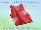 18 Pack Pinnies for Adults, Quick Dry Basketball Practice Jersey, Breathable Mesh Scrimmage Vest V1259-DP01-A-1024