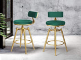 Levede 1x Bar Stools Velvet Kitchen Green BR1042-GN