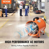 Portable Ventilator, 254mm/10inch Heavy Duty Cylinder Fan with 10m Duct Hose, 300W Strong Shop V952-SSG230W1010IN06RWV3