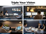 Devanti Triple Portable Monitor Laptop Screen Extender 15.6" Dual Display FHD IPS PM-S10-SI