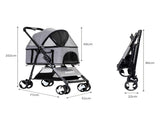 PaWz Large Pet Stroller Dog Cat Travel Grey ST1004-GY