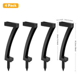 4 Pack "7" Shaped Solar Pathway Lights - Outdoor Waterproof Modern LED Landscape Stake Lights with V888-ELOSUNG55268
