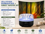 2 piece Cozy Home Duo set -Black Jellyfish Humidifier and 150200cm Forest Path Tapestry -humidifier V888-ELOSUNG53499