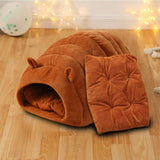 Orange Brown Cat Cave Bed - Cozy Pet House for Cats - Soft Comfortable Kitten Bed V1258-DP02-BOL-495