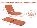 Artiss Floor Chair 5 Position Adjustable Orange Lazy Sofa for Living Room Bedroom FLOOR-SBL-DENIM-OR