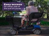 EQUIPMED FreeRoam Mid-Sized Lithium Fast Easy Charge Mobility Scooter, Blue V219-HMBMSCEQ3LBA
